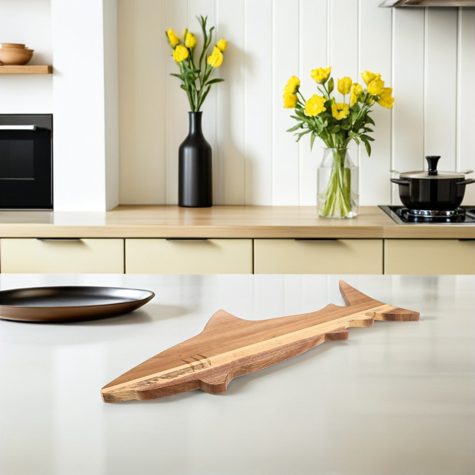 Shark Appetizer Plate Acacia W - Wooden Serving Tray recension och pris