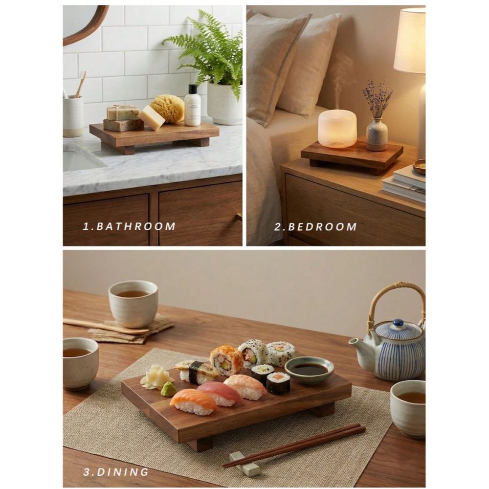 Pcs Set Twine Footed Wood Serv - Wooden Serving Tray recension och pris